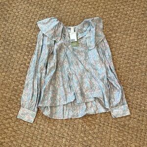 H&M Floral Ruffle Blouse NWT